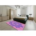 thumbnail image 5 of Ahgly Company Machine Washable Indoor Square Transitional Violet Purple Area Rugs, 4' Square, 5 of 7