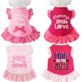 thumbnail image 1 of Camisa de vestir para perro de 4 piezas, falda para cachorro, lindo vestido para perro, ropa de verano para perros pequeños y gatos (ángel rosa, mediano (8-11 libras)), 1 of 5
