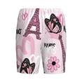 thumbnail image 2 of Haiem Eiffel Tower and Butterflies Men's Pajama Short with Soft Woven Cotton Elastic Waistband Sleep Short-X-Large, 2 of 9