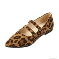 thumbnail image 5 of HEWUQI Women's leopard Print Ballet Flats Elegant Point Toe Slip on Low Heels Adjustable Strap Comfortable Soft Work Dress Shoes Brown Size 6, 5 of 5