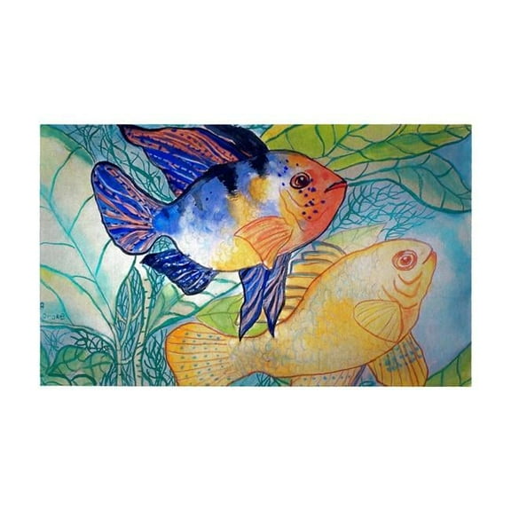 Betsy Drake DM300G Two Fish Door Mat - 30 x 50 in.