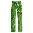 thumbnail image 4 of Women Christmas Print Lounge Pants Drawstring Soft Sleepwear Holiday Pajama Bottoms Comfy Homewear Trousers for Holiday Mornings, 4 of 6