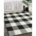 thumbnail image 2 of Ahgly Company Indoor Rectangle Contemporary Light Black Checkered Area Rugs, 5' x 8', 2 of 6
