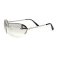 thumbnail image 3 of Classy Rimless Oval Metal Rim Luxury Gentlemanly Sunglasses Silver - Clear, 3 of 4