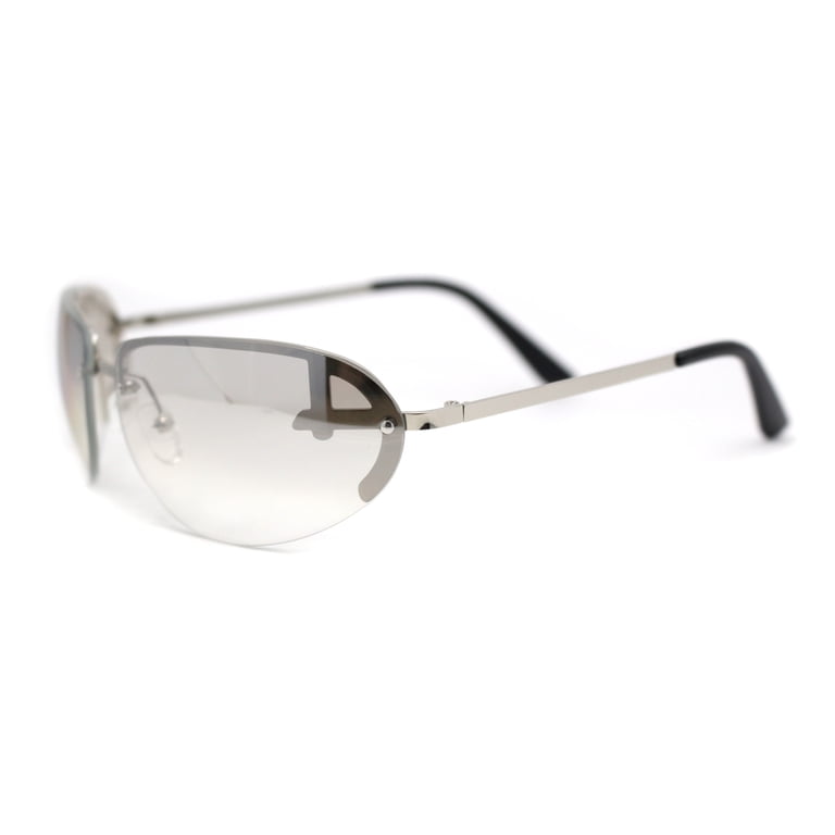 Classy Oval Sunglasses Silver Vintage Silver Metal Frame Oval Sunglasses With Grey Mirror  main image 3