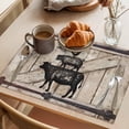 thumbnail image 3 of Vintage Farm Placemats Set of 8, Chicken Cow Pig Barn Door Board Non-Slip Place Mats Washable Table Mats for Kitchen Dining Table Decorations Indoor/Outdoor, 3 of 9
