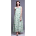 thumbnail image 3 of Bimba Rayon Maxi Nightwear Ladies Rayon Printed Sleeveless Night Gown Maxi Dress-XS, 3 of 5