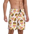 thumbnail image 2 of Pofeuu Cute Ice Cream Print Men's Soft Woven Elastic Waistband Sleep Pajama Short-Large, 2 of 6