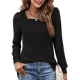 thumbnail image 3 of Camisetas de manga larga, camiseta de cuello cuadrado para mujer, camiseta de color puro con cuello cuadrado, camiseta de cuello cuadrado, rendimiento inigualable, 3 of 7