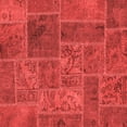 thumbnail image 1 of Ahgly Company Machine Washable Indoor Square Patchwork Red Transitional Area Rugs, 3' Square, 1 of 4