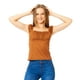thumbnail image 1 of Blusa Escote Cuadrado Pliegues Mujer Casual Cinnamon Básica cafe M Incógnita 330538, 1 of 5