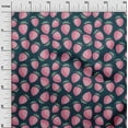 thumbnail image 2 of oneOone Cotton Jersey Teal Blue Fabric Strawberry Fruit Sewing Material Print Fabric By The Yard 58 Inch Wide, 2 of 4