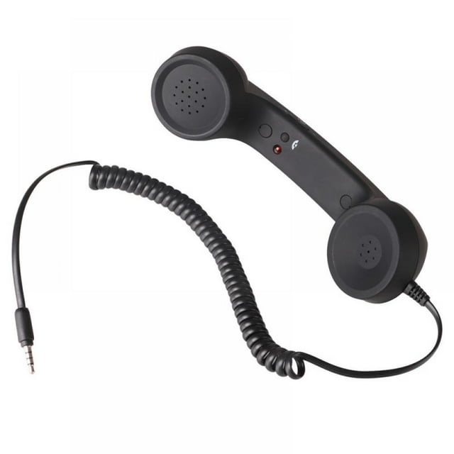 Combiné de Téléphone Rétro Classique et Confortable Haut-Parleur Micro Récepteur d'Appel pour Téléphones Android 7 Couleurs 3,5 mm