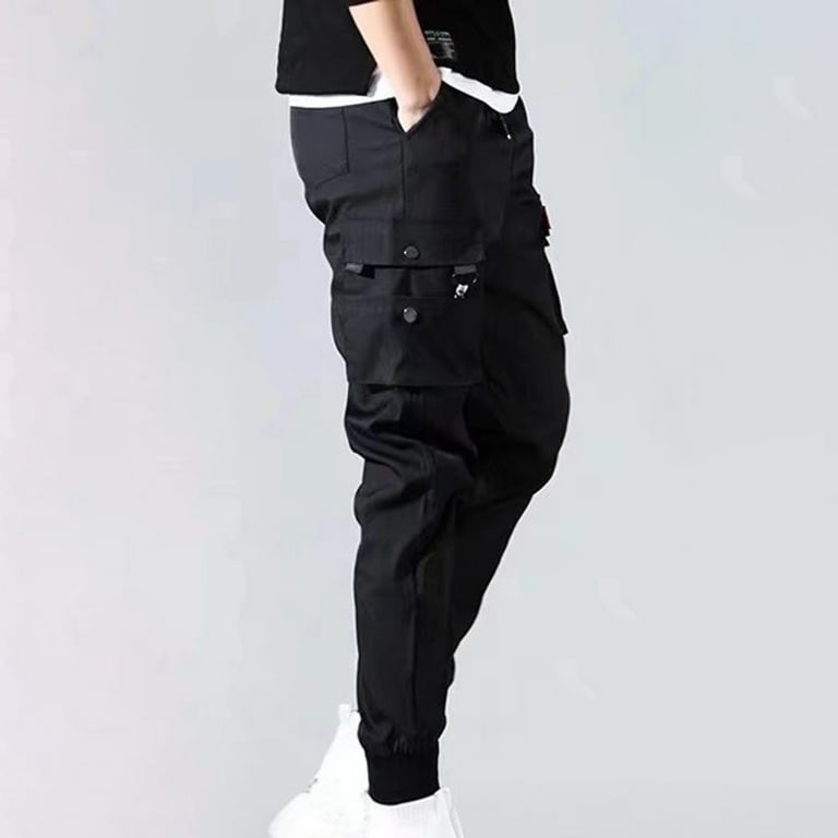 Jinhomg Slim Fit Cargo Pants for Men Big and Tall Comfy Elastic