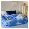thumbnail image 4 of Cotton Blue Cloud Comforter Set Queen Size Sky Blue Comforter Cotton 3 Pieces Soft Light Blue Queen Comforter Bedding Set Women Solid Blue Queen Bed Comforter Set for All Season as Gift, 4 of 6