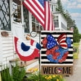 thumbnail image 5 of Welcome 4th of July Cartoon Mouse Patriotic Small Decorative Garden Flag, America Rose Flower Stripes Yard Lawn Outside Decor, American USA Retro Outdoor Home Decoration Double Sided 12 x 18, 5 of 6