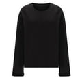 thumbnail image 3 of MeetoTime T-Shirt Surdimensionné à Manches 3/4 pour Femmes Pull Tendance Décontracté Col Rond Enroulable 2024, 3 of 7