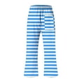 thumbnail image 3 of Yuzhih Capri Pants for Women Striped Print Drawstring Elastic Waist Capris Summer Casual Straight Leg Pant with Pockets, 3 of 4