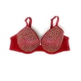 thumbnail image 1 of Victoria's Secret Very Sexy Embellished Lightly Lined Low-Cut Demi Bra Bling Rhinestone Lipstick Red Cup Size 36D NWT, 1 of 2