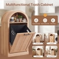 thumbnail image 5 of YDN Tilt Out Home Trash Cabinet with Arched Design - Wooden Laundry Hamper W/ Metal Handle & Hooks, 10 Gal Hidden Garbage Can Cabinets Trash Can Storage Organizer for Kitchen, Living Room,Nature, 5 of 10