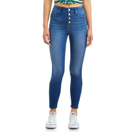 No Boundaries Juniors' High Waisted Jegging (Best Tops For High Waisted Jeans)