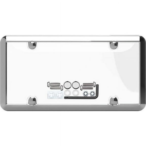 Cruiser Accessories 64310 Ultimate Tuf Combo License Plate Shield/Cover, Chrome/Clear