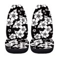 thumbnail image 4 of XYZCANDO Black Hibiscus Car Seat Covers Hawaiian Floral Car Seat Cover for Front Seats Set of 2 Cars Accessories Suitable for Most Cars,SUV,Sedan, 4 of 7