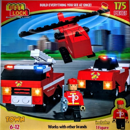 MazaaShop Best Lock Building Blocks - Build Everything You See At Once Includes & 1 Toy Figure (175