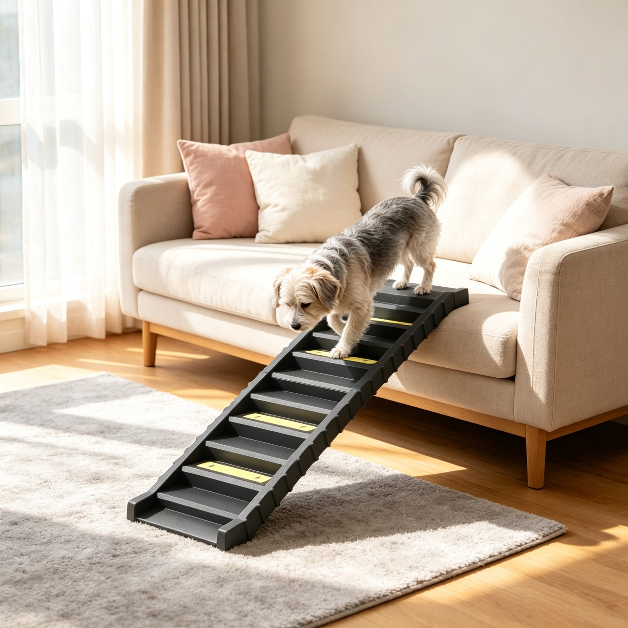 Folding Pet Car Ramp, Foldable Dog Ramp for Large Medium Small Dogs, Black