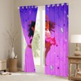 thumbnail image 3 of Manfei Kawaii Black Girl Black Out Curtains, Glitter Diamond Curtains Pack of 2 (42x63 Each), Fuchsia Stars Moon Bedroom Curtains, Living Room Curtains Decor, 3 of 6