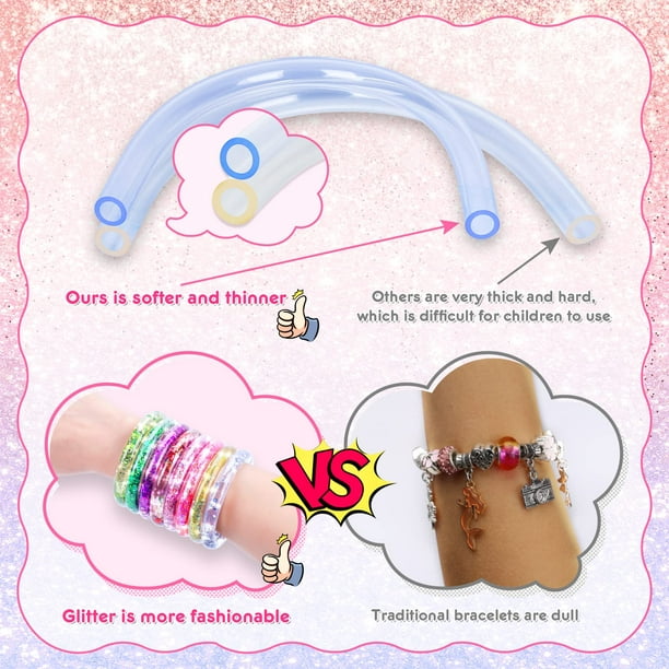 Glitter Water Bracelet Making Kits for Girls, Gifts for 6 7 8 9 10 Year Old  Girl, Craft Kit for Girls Ages 5-12, Jewelry Making Kits as Birthday  Presents for Girls 
