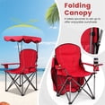 thumbnail image 6 of Spaco Portable Camping Chair with Umbrella and Back, Outdoor Folding Beach Canopy Chair with Cup Holder, Red, 6 of 9