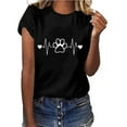 thumbnail image 2 of Ichuanyi Womens Tops, Valentine's Day Women Casual Hearts Printing Short Sleeves O-Neck Loose T-Shirt Blouse Tops, 2 of 4
