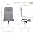 thumbnail image 2 of MAGMALIFE Silla de Oficina Stilla Ergonómica con Reposacabezas, Respaldo de Malla Transpirable, Altura e Inclinación Ajustables, Reposabrazos Abatibles y Ruedas 360° Silenciosas, Soporta 150kg (Gris), 2 of 8