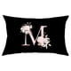 thumbnail image 1 of Xihbxyly Funda de Almohada Floral, Elegante Diseño Del Alfabeto Inglés, Suave Poliéster Color Melocotón, Ideal para Sofá Cama, Sillón, Aspecto Acogedor y Moderno, Tamaño 50 X 30 Cm, Ideal Como Regalo, 1 of 2