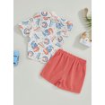 thumbnail image 5 of Aojekbee Independence Day Kids Boys Clothes Letter Stars Car Print Turn-Down Collar Short Sleeve Shirts Solid Color Shorts 2Pcs Suit, 5 of 10