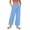 Sky Blue, variant on Lenpel Wide Leg Pants for Woman Elastic High Waisted Baggy Cotton Linen Pants Palazzo Casual Trousers with Pockets