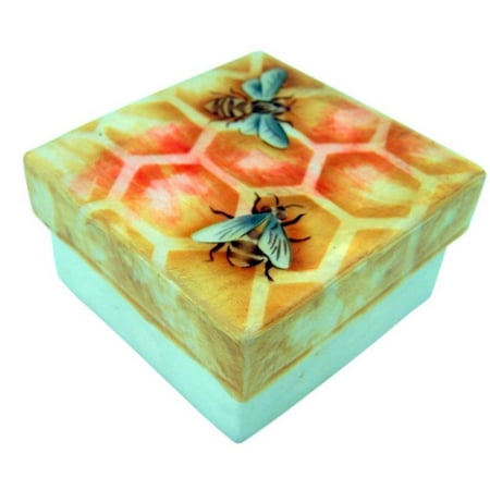 Bee Craft - Kubla Craft - Capiz Shell Trinket Box - Bee Honey