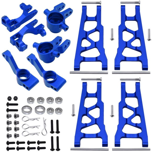 Hobbypark Aluminum Suspension Arms Set (Front &amp; Rear) and Alloy Steering Blocks Caster Blocks C-Hubs Stub Axle Carriers Replace 6837 6832 1952 3655x for Traxxas 1/10 Slash 4x4 Hop-ups
