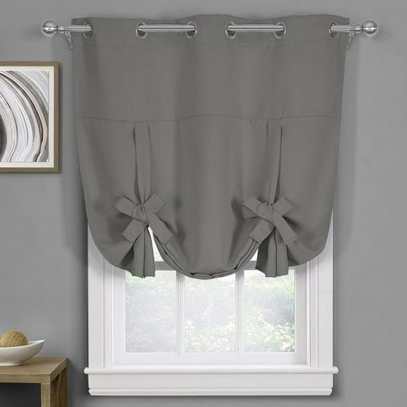 Ava Blackout Weave Curtains Grommet Tie Up Shade for Small Window ( 46" W X 63" L)