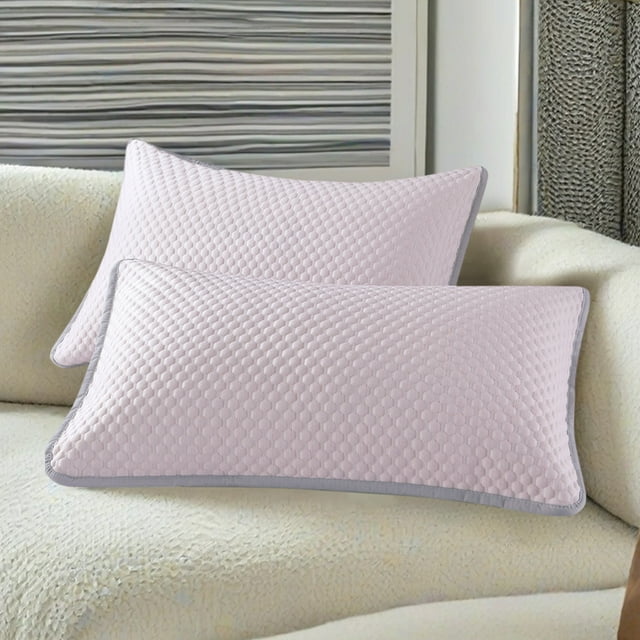 COM1950s Waterproof Pillow Protector, Breathable Pillow Cover for Core Isolation and Sweat Absorption, 2 Pack Polyester Pillowcase with Full Encasement, Standard Size 29x19 Inches