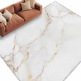 thumbnail image 2 of Area Rug for Living Room, White Golden Marble Non-Slip Indoor Large Carpet for Bedroom/Dining Room, Modern Abstract Art Elegant Washable Low-Profile Rectangle Floor Runner Rugs - 6 x 9 Ft, 2 of 7