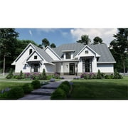 The House Designers: THD-7218 Builder-Ready Blueprints to Build a One-Story Farmhouse Plan with Slab Foundation (5 Printed Sets)