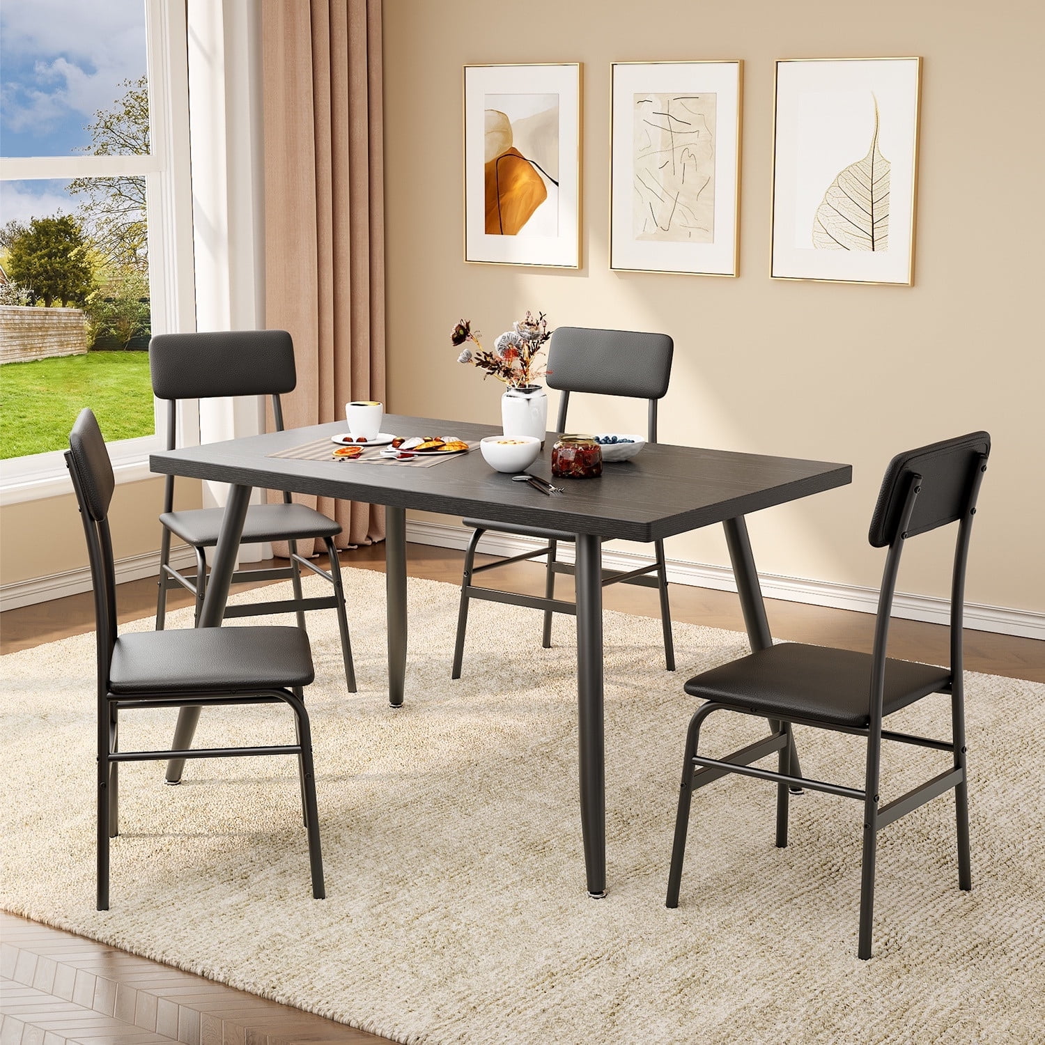 テーブル・チェア・ハンモック LOGOS LIFE BENCH TABLE SET 6 Lofka 7-Piece Extendable Dining Table Set with Six Chairs