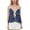 Blue, variant on Women's Contrast Tie Front Neck Flowy Crinkled Ruffle Going Out Tank Split Coffee M