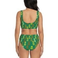 thumbnail image 3 of Wukai Pineapples1 Women's Bikini Set Two Piece,wimsuit High Waisted V Neck Twist Front Adjustable Spaghetti Straps Bathing Suit-Small, 3 of 7