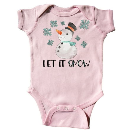 

Inktastic Let It Snow Cute Snowman in Hat and Scarf Gift Baby Boy or Baby Girl Bodysuit