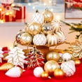thumbnail image 5 of Lolsea 106ct Christmas Balls Ornaments Set, Colorful Plastic Shatterproof Decorative Baubles for Xmas Tree Decor, Gold & White, 5 of 8