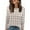 Beige_#21, variant on Nokdvo Sweatshirt Women Lightweight Plaid Crewneck Pullover Long Sleeve Casual Loose Fit Basic Tees,Hot Pink XL