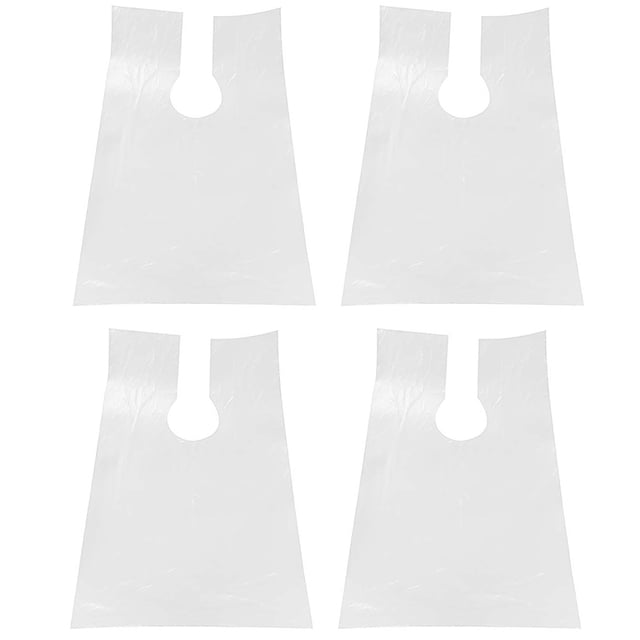 400 Piezas Delantal PE Tela Barbero Larga Desechable Permanente Peluquería Corte de Pelo Capa de Peluquería Chal 60X90cm